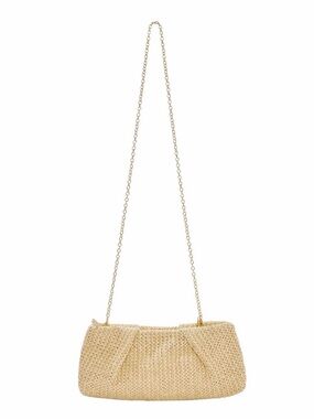NWT Capittana Oversized Raffia Clutch Woven Straw Shoulder Bag resort beach